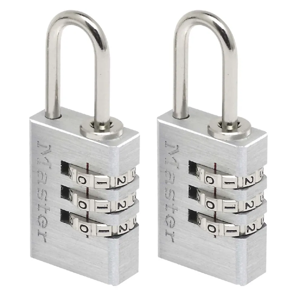 Cadenas à combinaison Master Lock 7620EURT aluminium l.20 mm hauteur de l'anse 21 mm vendu par 2