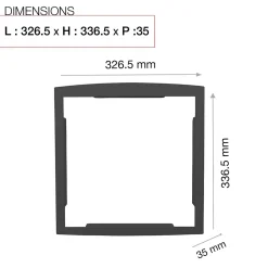 Cadre d'encastrement Gris anthracite aspect sablé REN 0206