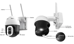 Caméra IP Extérieure Motorisée 4MP Ultra HD Solaire Autonome avec Éclairage LED 800 lm et WiFi Dual Band