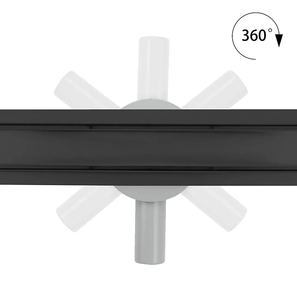 Caniveau de douche 2en1 VINY L.100 cm, réversible à carreler ou inox noir + siphon 360, drainage 36l/min - SANIVERRE