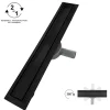 Caniveau de douche 2en1 VINY L.50 cm, réversible à carreler ou inox noir + siphon 360, drainage 36l/min - SANIVERRE