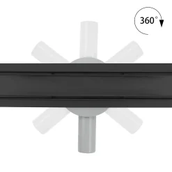 Caniveau de douche 2en1 VINY L.50 cm, réversible à carreler ou inox noir + siphon 360, drainage 36l/min - SANIVERRE