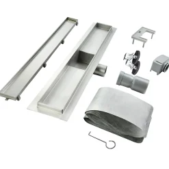 Caniveau de douche Italienne 2en1 CELO L.80 cm à encastrer réversible à carreler ou inox - SANIVERRE