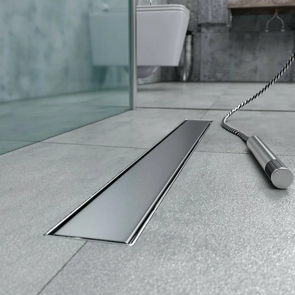 Caniveau de douche Italienne DALA inox L.70 cm anti-odeurs + filtre, drainage performant -SANIVERRE