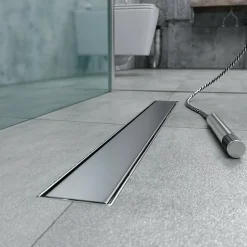 Caniveau de douche Italienne DALA inox L.60 cm anti-odeurs + filtre, drainage performant -SANIVERRE