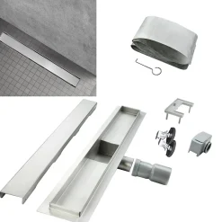 Caniveau de douche Italienne DALA inox L.60 cm anti-odeurs + filtre, drainage performant -SANIVERRE