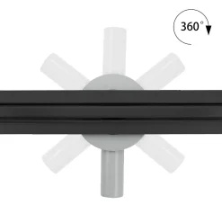 Caniveau de douche italienne étroit noir SAMY L.50 cm siphon 360, drainage 36l/min, hauteur réglable SANIVERRE