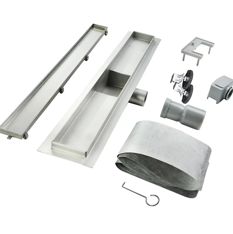 Caniveau de douche Italienne 2en1 CELO L.110 cm à encastrer réversible à carreler ou inox - SANIVERRE