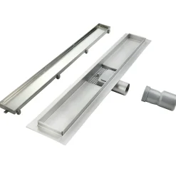 Caniveau de douche Italienne 2en1 CELO L.110 cm à encastrer réversible à carreler ou inox - SANIVERRE