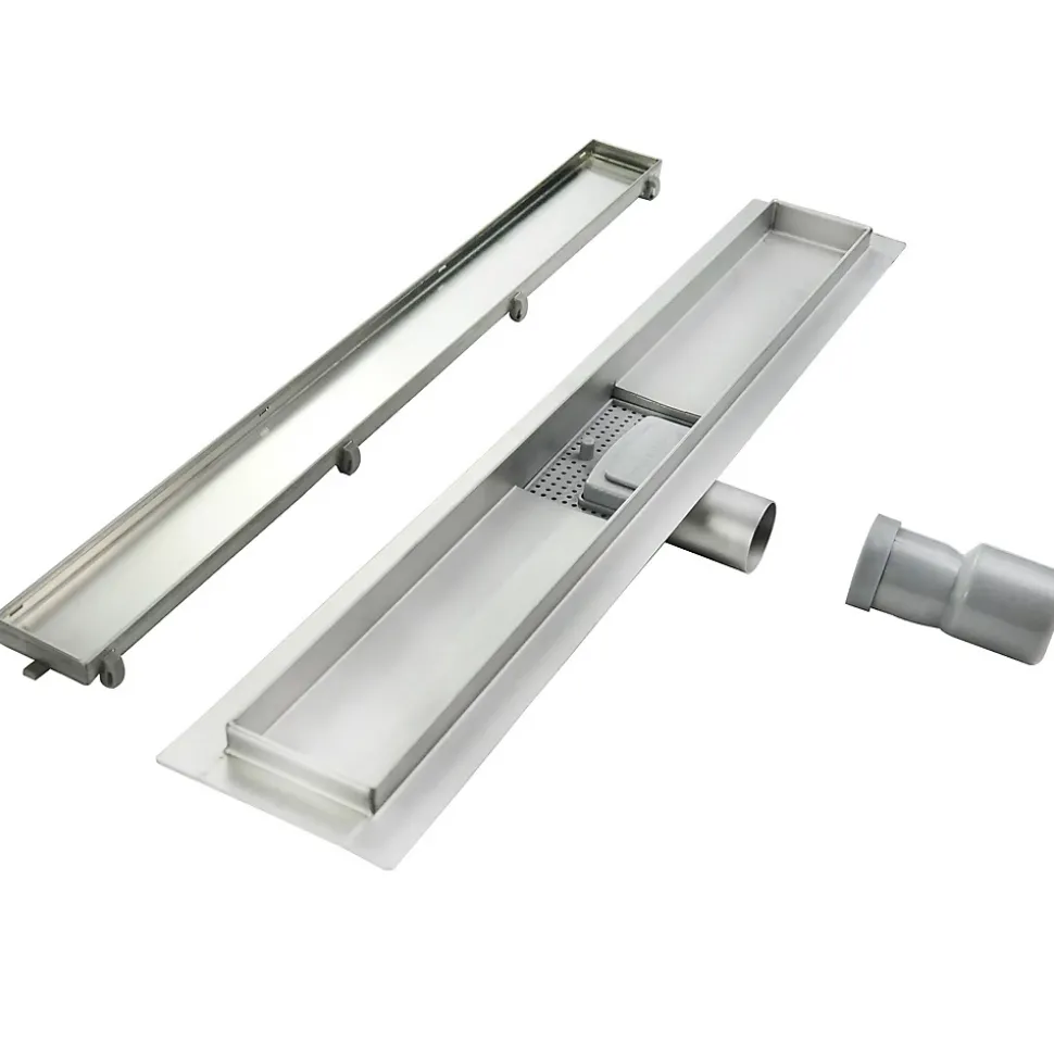 Caniveau de douche Italienne 2en1 CELO L.110 cm à encastrer réversible à carreler ou inox - SANIVERRE