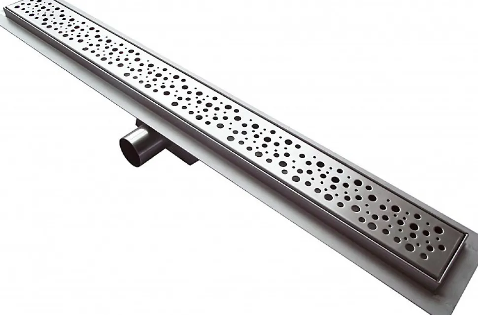 Caniveau de douche italienne réglable acier inoxydable avec Siphon et filtre - 100cm