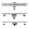 Caniveau de douche italienne slim DEKI L.80 cm acier inoxydable avec siphon 360, drainage performant SANIVERRE