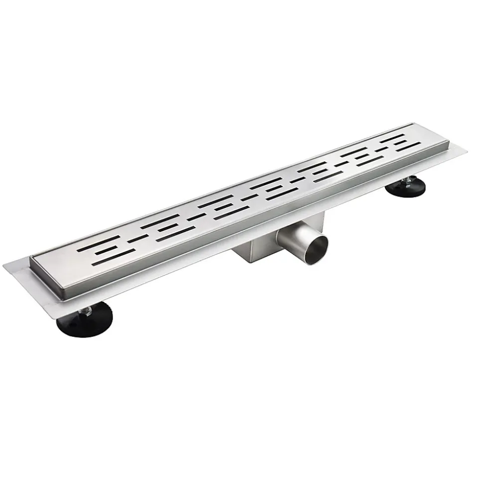 Caniveau de douche L.120 cm JAZY design linéaire, inox, anti-odeurs, drainage élevé - SANIVERRE