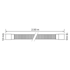Canne de vidange pour machine à laver 2,5m Somatherm