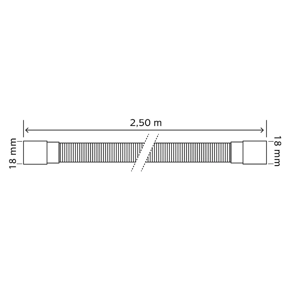 Canne de vidange pour machine à laver 2,5m Somatherm