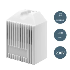 Carillon filaire en 230 V à câbler avec bouton d'appel non fourni - Avidsen - 102313