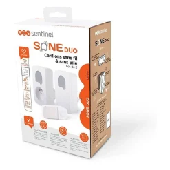 Carillons - SCS SENTINEL - SONE DUO - Sans fil et sans pile - Lot de 2 - Portée 150+50 metres - Auto-alimenté