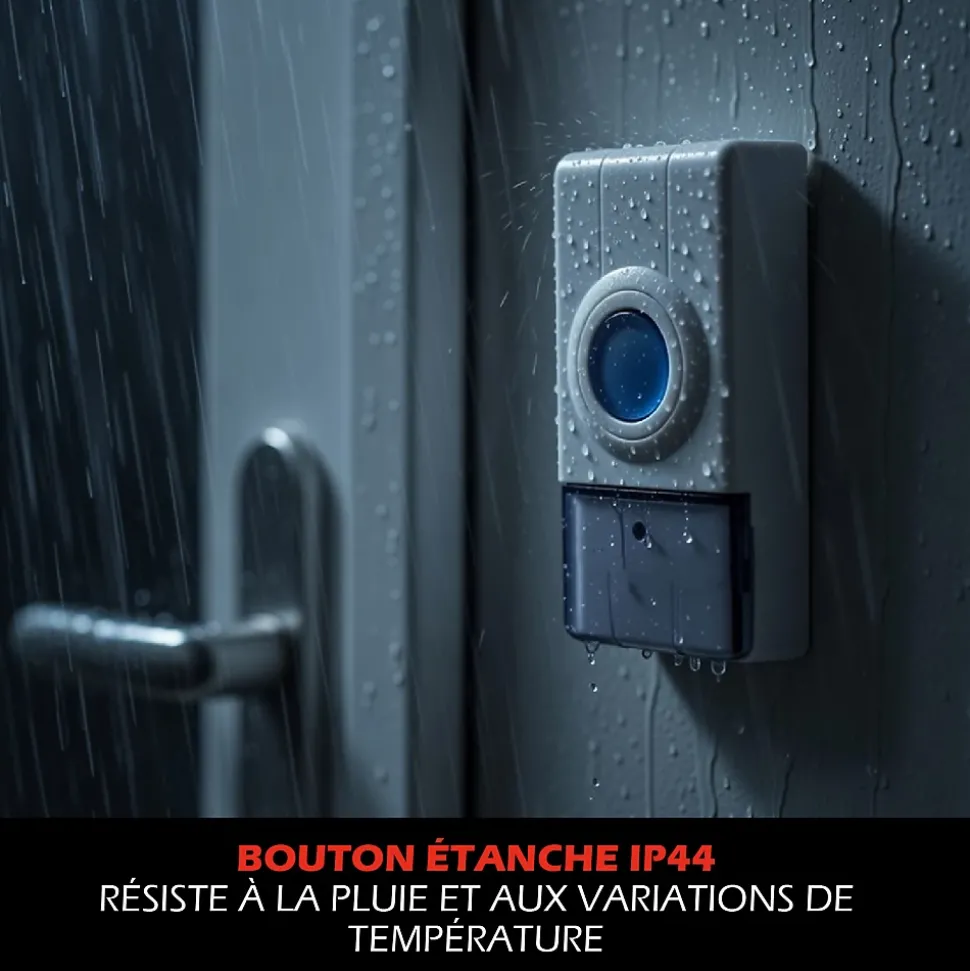 Carillon USB avec Flash LED Multi couleur et bouton de sonnette sur piles
