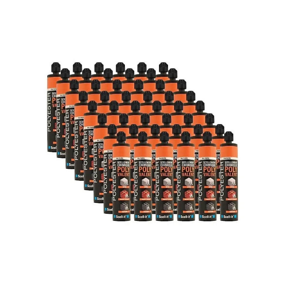 Cartouches scellement chimique ton gris béton Polyvalent F 300ml SCELL-IT