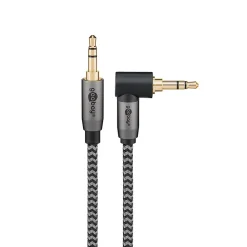 Câble audio jack 3.5 coudé gold 5 mètres GOOBAY