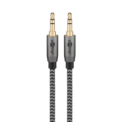 Câble audio Jack 3.5mm gold noir 1 mètre GOOBAY
