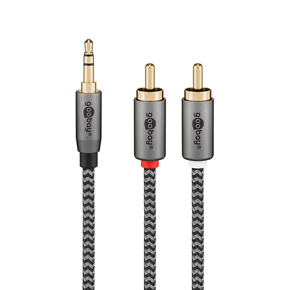 Câble audio Jack 3.5 - 2 RCA mâles 1 m GOOBAY