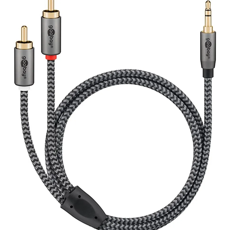 Câble audio Jack 3.5 - 2 RCA mâles 1 m GOOBAY