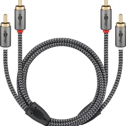 Câble audio 2 RCA mâles gold 3 mètres GOOBAY
