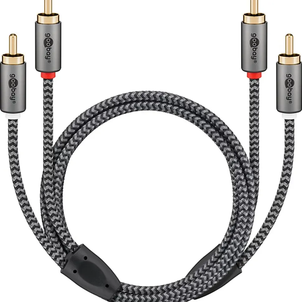 Câble audio 2 RCA mâles gold 3 mètres GOOBAY
