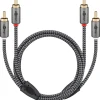 Câble audio 2 RCA mâles gold noir 5 m GOOBAY