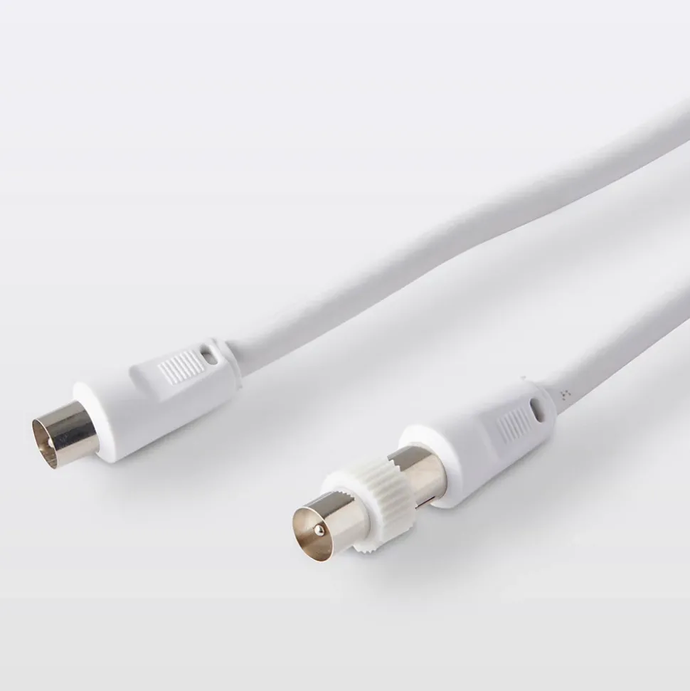 Câble coaxial Mâle / Femelle + adaptateur Mâle / Mâle blanc Blyss, 5 m