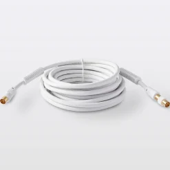 Câble coaxial Mâle / Femelle + adaptateur Mâle / Mâle blanc Blyss Or, 5 m