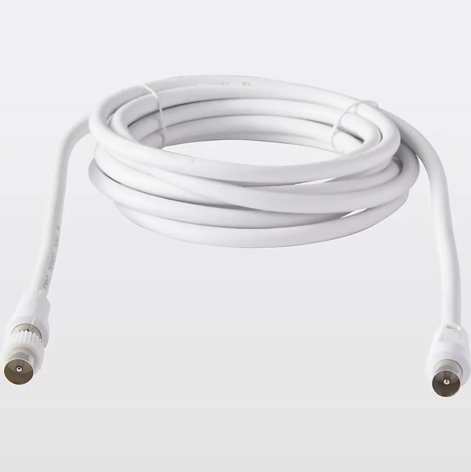 Câble coaxial Mâle / Femelle + adaptateur Mâle / Mâle blanc Blyss, 3 m
