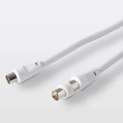 Câble coaxial Mâle / Femelle + adaptateur Mâle / Mâle blanc Blyss, 3 m
