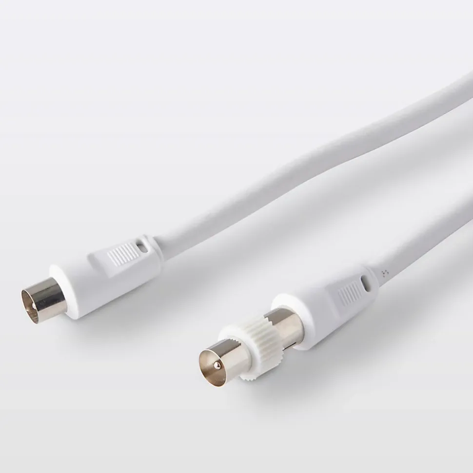 Câble coaxial Mâle / Femelle + adaptateur Mâle / Mâle blanc Blyss, 3 m