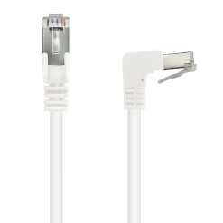 Câble Ethernet RJ45 CAT 6a mâle/mâle coudé - FTP 0,5 m - Metronic 395525