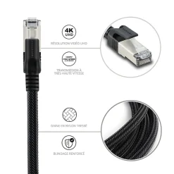 Câble Ethernet RJ45 CAT 8 mâle/mâle tressé - S/FTP 5 m - Metronic 395631