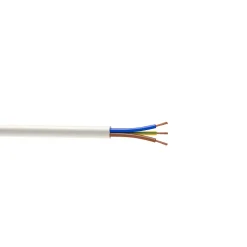 Câble électrique flexible H03VVF 3x0,75 mm² Blanc - 5 m