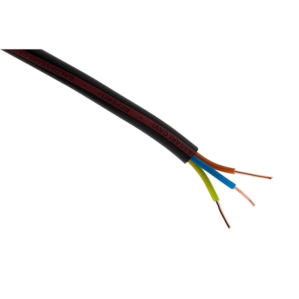 Câble électrique U1000 R2V 3G1,5mm² noir 100m Zenitech