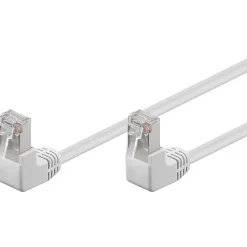 Câble RJ45 Cat5e coudé blindé blanc 50cm GOOBAY