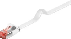 Câble RJ45 Cat6 1m non Blindé plat Blanc GOOBAY