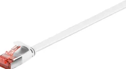 Câble RJ45 Cat6 1m non Blindé plat Blanc GOOBAY