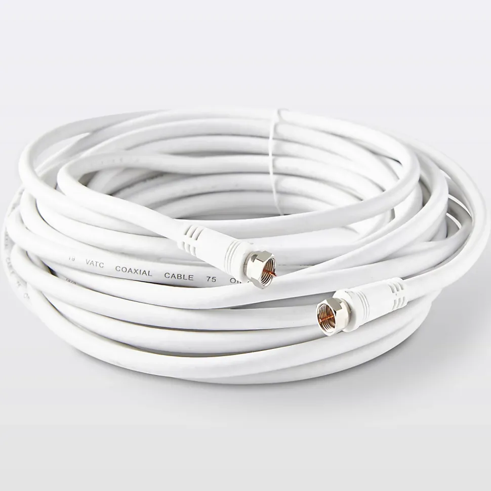Câble type F 3C2V Mâle / Mâle blanc Blyss, 10 m