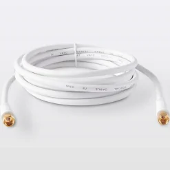 Câble Type F Mâle / Mâle blanc, Doré Blyss, 3 m