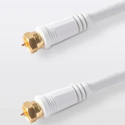 Câble Type F Mâle / Mâle blanc, Doré Blyss, 3 m