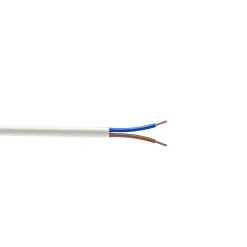 Câble 2X1,5 mm² H05VVF blanc couronne 10m