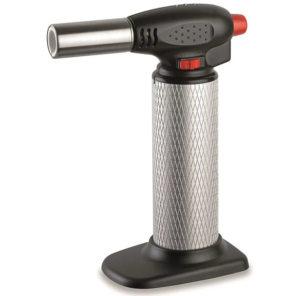 Chalumeau de cuisine professionnel + 2 Cartouches de gaz Utilisation à 360 degrés Allumage piezo KEMPER
