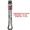 Chaîne en acier à combinaison Masterlock 1.50m x 8 mm