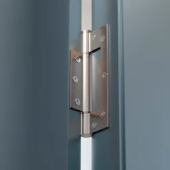Charnière simple action à ressort, 150X40 mm, en acier inox 304 satinée posée totalement en applique