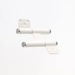 Charnière va et vient à ressort, 120X35 mm, mouvement 180 degrés, en aluminum Blanc, posée totalement en applique,